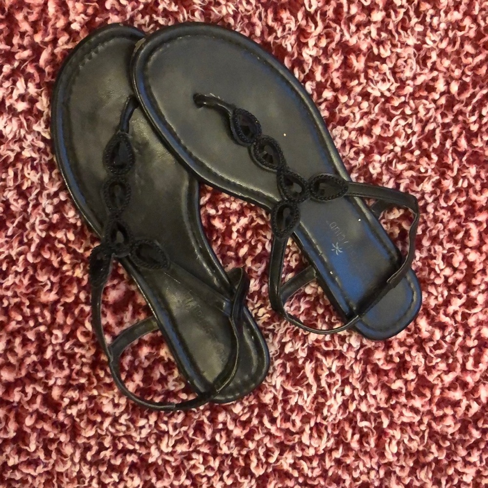 Black jeweled sandals